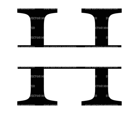 Uppercase H Letter Split Monogram Svg Alphabet Split Name Etsy Australia