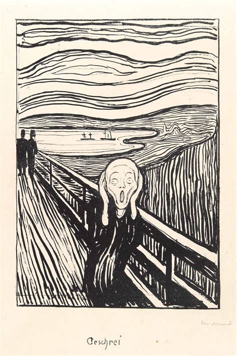 The Scream By Edvard Munch 1895 Lithographic Crayon And Tusche