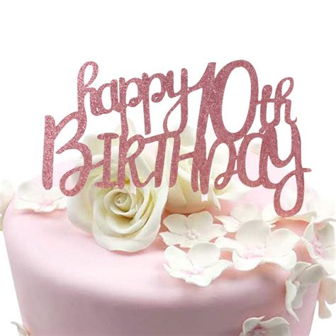Buy Sunny Zx Rose Gold Glitter Happy Th Birthday Cake Topper