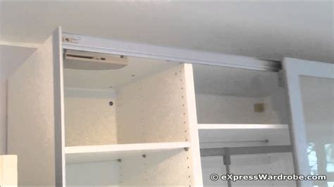 I had no space for anything but pax 75 all there was left was to put the normal ikea hinges and fix the door as per instructions. IKEA Pax Wardrobe Sliding Door Soft Close System - YouTube