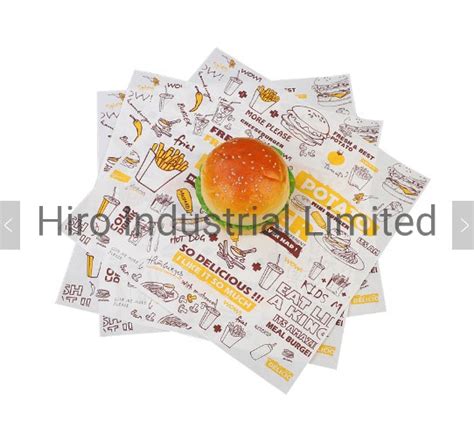 China Baking Grease Proof Food Safe Grade Burger Paper Personalized
