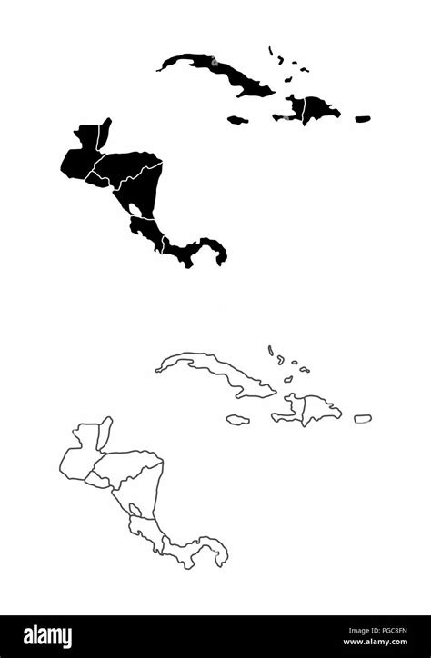 Mapa De America Central Imágenes De Stock En Blanco Y Negro Alamy