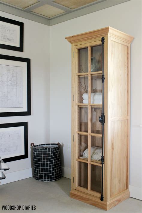 Diy Linen Cabinet With Glass Door Plans And Tutorial Linen