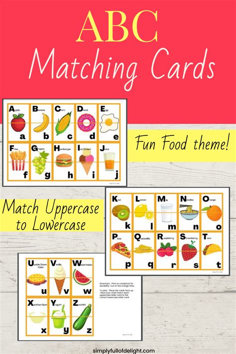 Abc Matching Game Uppercase Lowercase Alphabet Flash Cards Etsy
