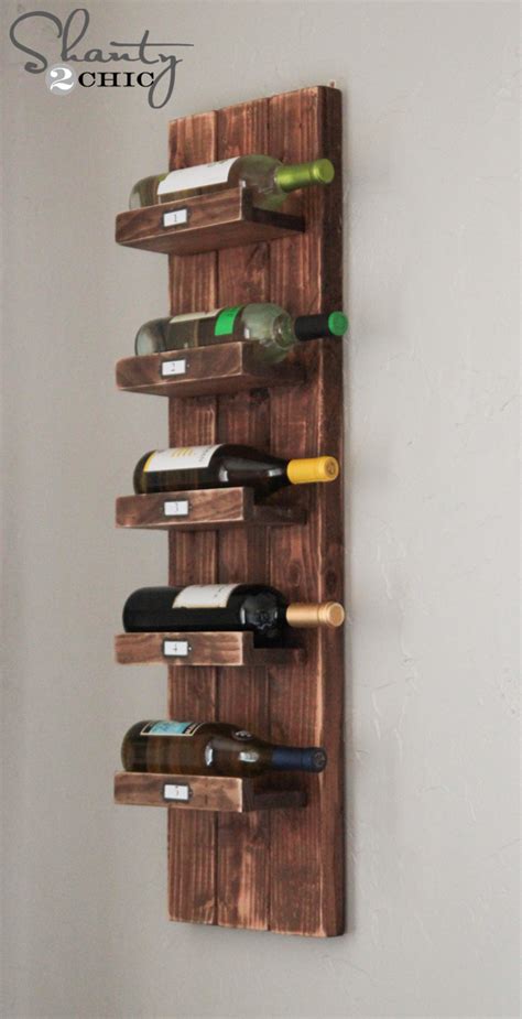 The wine cellar racks highlight personal style for wine, liquor and spirit storage. DIY Wine Rack - Shanty 2 Chic