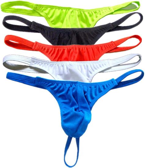 Enhance Pouch Male Thong Underwear Bikini Sexy Gay Men G String Plus Size Solid Color L Xxxl Man