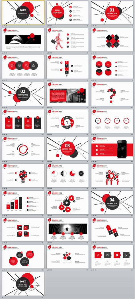 查看我的 Behance 项目“31 Red Black Business Report Powerpoint Templates