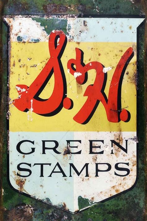 Sh Green Stamps Distressed Metal Sign Retro Signage Vintage Signs
