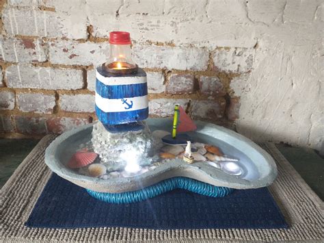 Lighthouse Fountain Tabletop Fountain Nautical Water Etsy