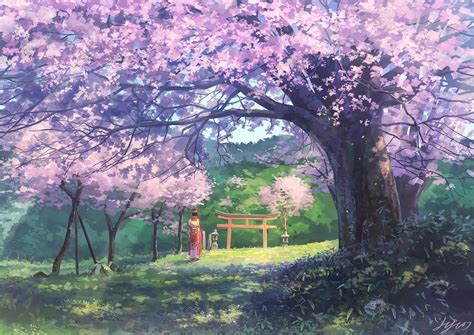 Amazing Anime Wallpaper Cherry Blossom Japan Background