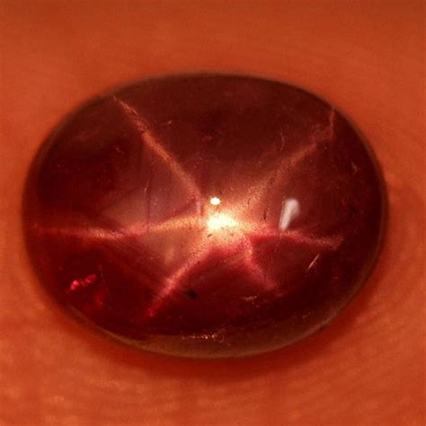 Red Star Ruby 6 Rays Oval Cabochon Shape 8 X 65 Mm Natural Gemstone 2
