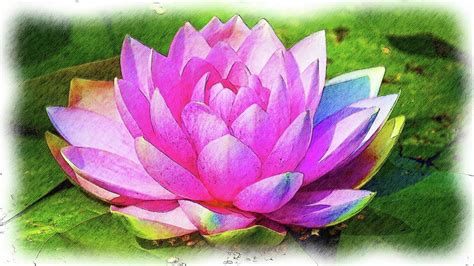 Pink Water Lily A Colored Pencil Drawing Photograph By Robert Kinser