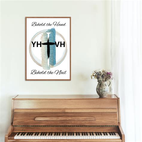 Yhvh Behold The Hand Behold The Nail Yhvh Wall Art Yhvh Etsy
