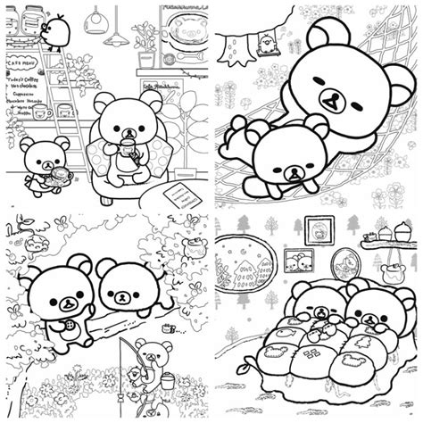 738 Rilakkuma Relaxing Soothing Coloring Book Vol 1 Kayliebooks