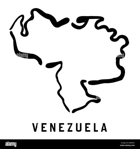 Venezuela Map Outline Smooth Simplified Country Shape Map Vector