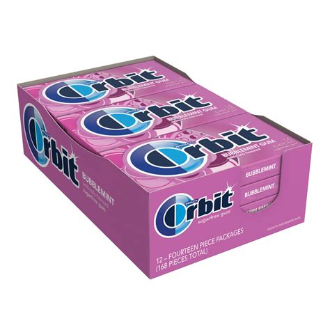 Orbit Bubblemint Sugar Free Bulk Chewing Gum 14 Pc 12 Ct