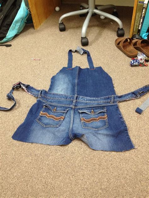 Apron Out Of Old Jeans Hand Stitched Denim Crafts Upcycled