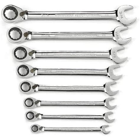 Gearwrench 9533n 8 Piece Sae 12 Pt Reversible Ratcheting Wrench Set