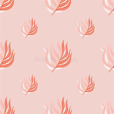 Decorative Seamless Hand Drawn Pattern With Tropical Leaf Branches