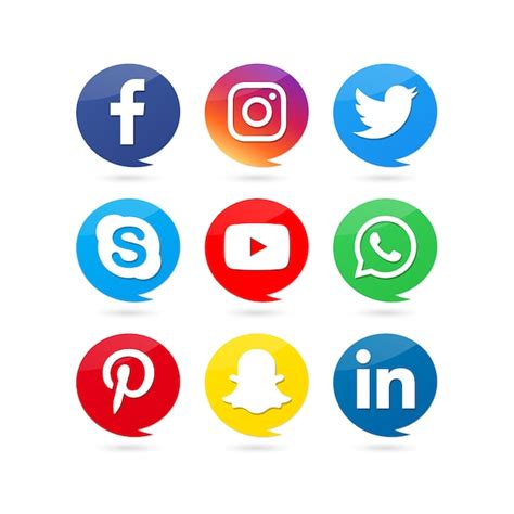 Colección De Logos En Redes Sociales Vector Premium