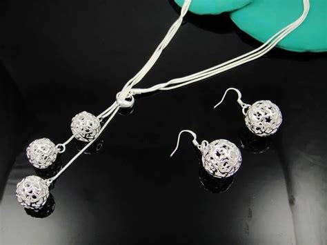 Free Shipping 925 Sterling Silver Set925 Sterling Silver Necklace