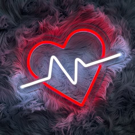 Heart Beat Led Neon Sign Noalux Led Neon Signs ⚡handmade With Love