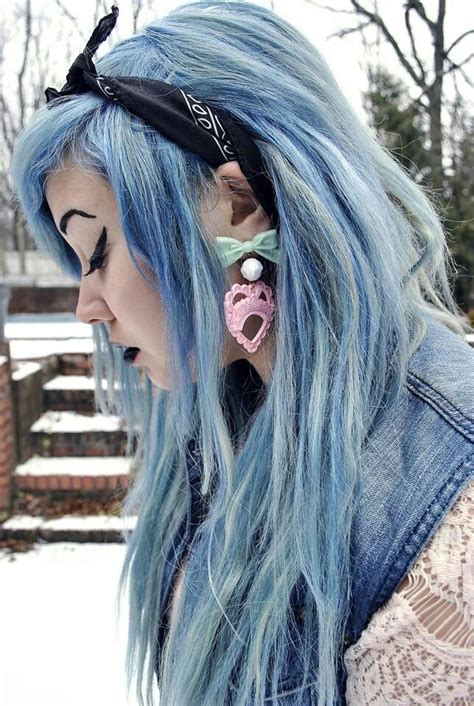 60 Best Images Goth Blue Hair Items Similar To Dread Falls Black Blue
