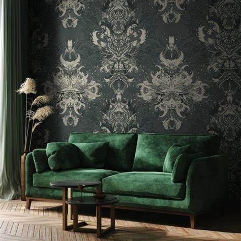 Find great deals on ebay for victorian gothic decor. Removable Dark Green Damask Mural, Victorian Wallpaper, Self Adhesive Vintage Gothic Decor ...