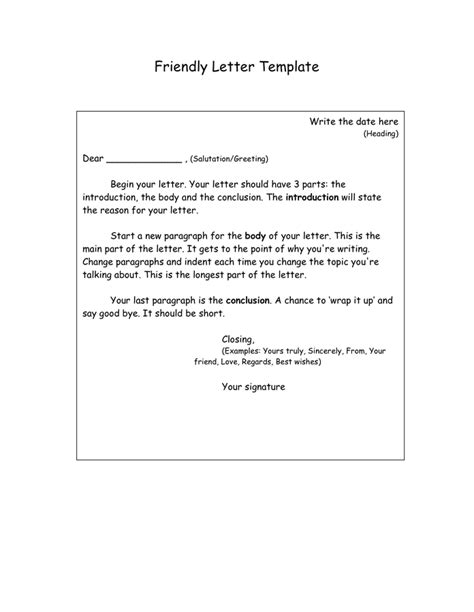 How To Write A Friendly Letter Free Printables Friend