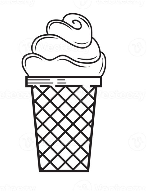 Ice Cream Line Art Illustration Png With Transparent 12225799 Png