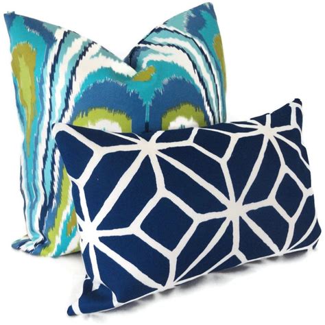Trina Turk Marine Blue Trellis Indoor Outdoor Pillow Cover Schumacher