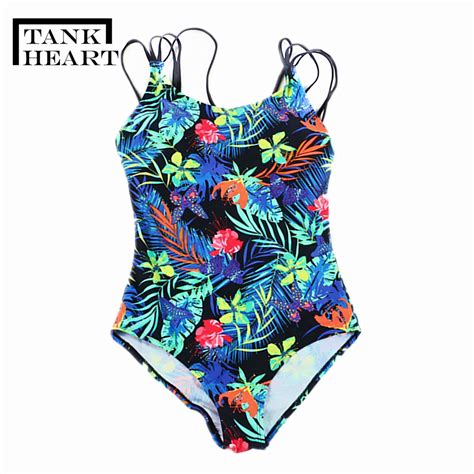 Tank Heart One Piece Suits Plus Size Swimwear One Piece Swimsuit Women Monokini Push Up Swimwear