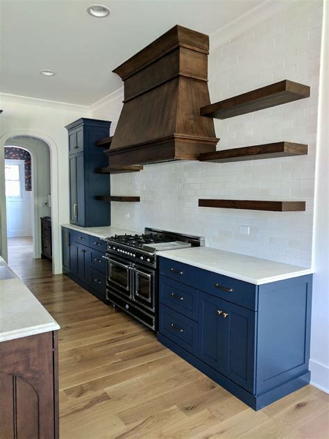 Blue Stained Oak Kitchen Cabinets Anipinan Kitchen