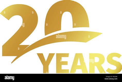 Isolated Abstract Golden 20th Anniversary Logo On White Background