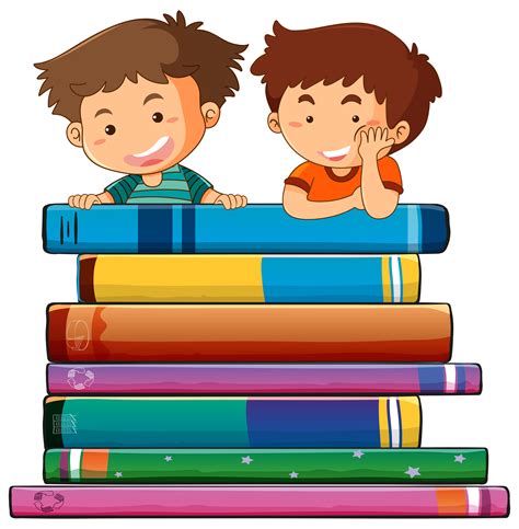 Two Boy With Books 520296 Vector Art At Vecteezy