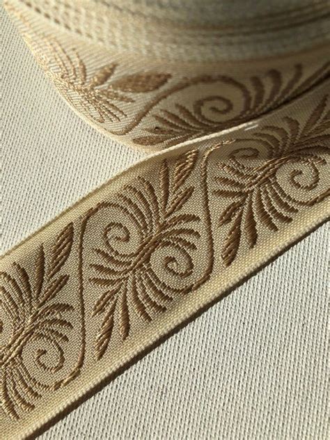 Jacquard Embroidered Trim 1 12 Wide 1 Yard 0431 Etsy Etsy