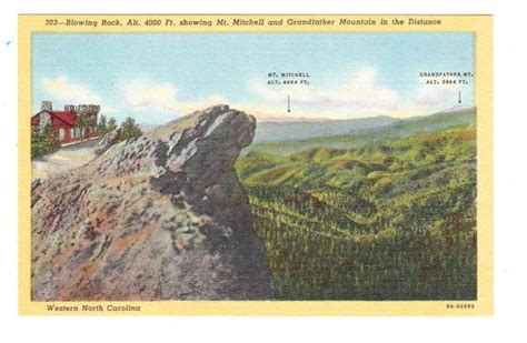 Blowing Rock North Carolina Vintage Postcard Unused Etsy Blowing