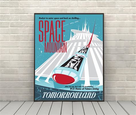 Space Mountain Poster Disney Attraction Posters Tomorrowland Poster