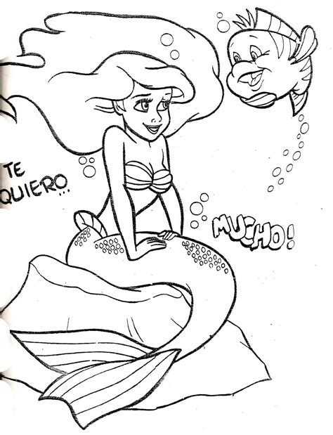 Dibujos animados para colorear: Sirenita para colorear