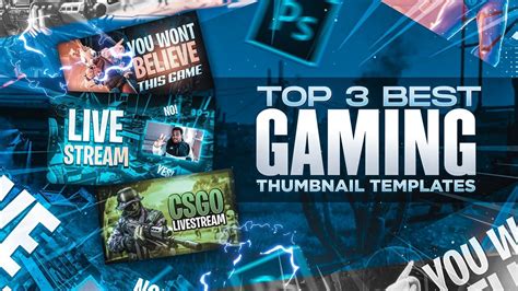 Top 3 Best Gaming Thumbnail Templates Free Template Thumbnail