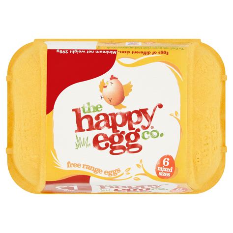 The Happy Egg Co 6 Free Range Eggs Mixed Sizes 298g Milk Butter