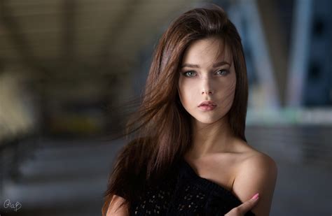 woman model bokeh brunette blue eyes wallpaper resolution 2048x1336 id 146344