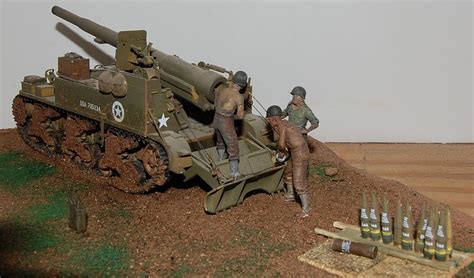 Wwii Us Artillery Crew 6 Plastic Model Military Figure 135