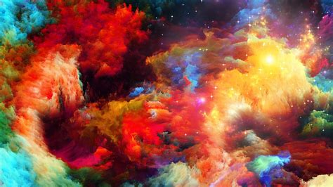 Download Wallpaper 1920x1080 Abstract Rainbow Color Explosion Full