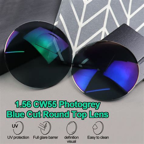 1 56 Cw55 Uc Hc Hmc Shmc Blue Cut Bifocal Lens Flat Top Photochromic Optical Ophthalmic Lens