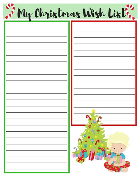 Christmas List Paper Printable