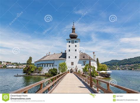 Castle Ort Gmunden View From The Jetty Stock Image Image Of Boat