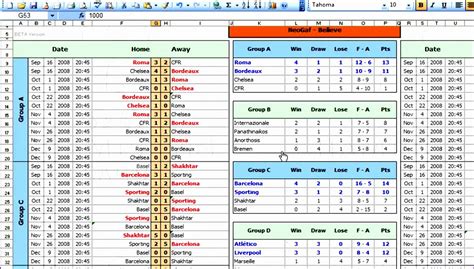 League Table Template Free Printable Templates