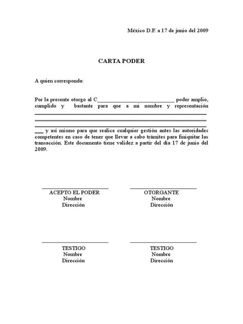 Convierte documentos de word al formato.doc. Llenar Modelo De Carta Poder Simple Para Tramites - Noticias Modelo