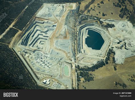 Aerial View Open Pit Image And Photo Free Trial Bigstock